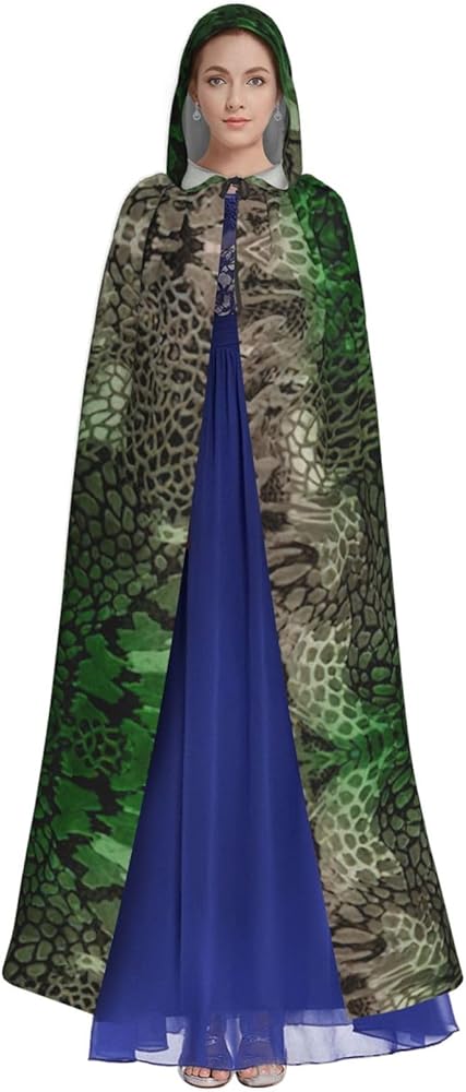 Amazon.com: YQxwJL Green Snake Print Hooded Cloak Wizard Cape